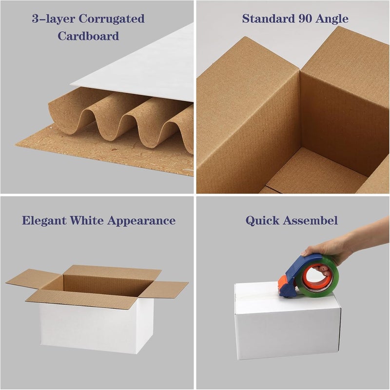SPEPLA 7x5x4 Shipping Boxes for Small Business,40 Pack White Corrugated Cardboard Box for Packaging, Mailing, Storage - Image 5